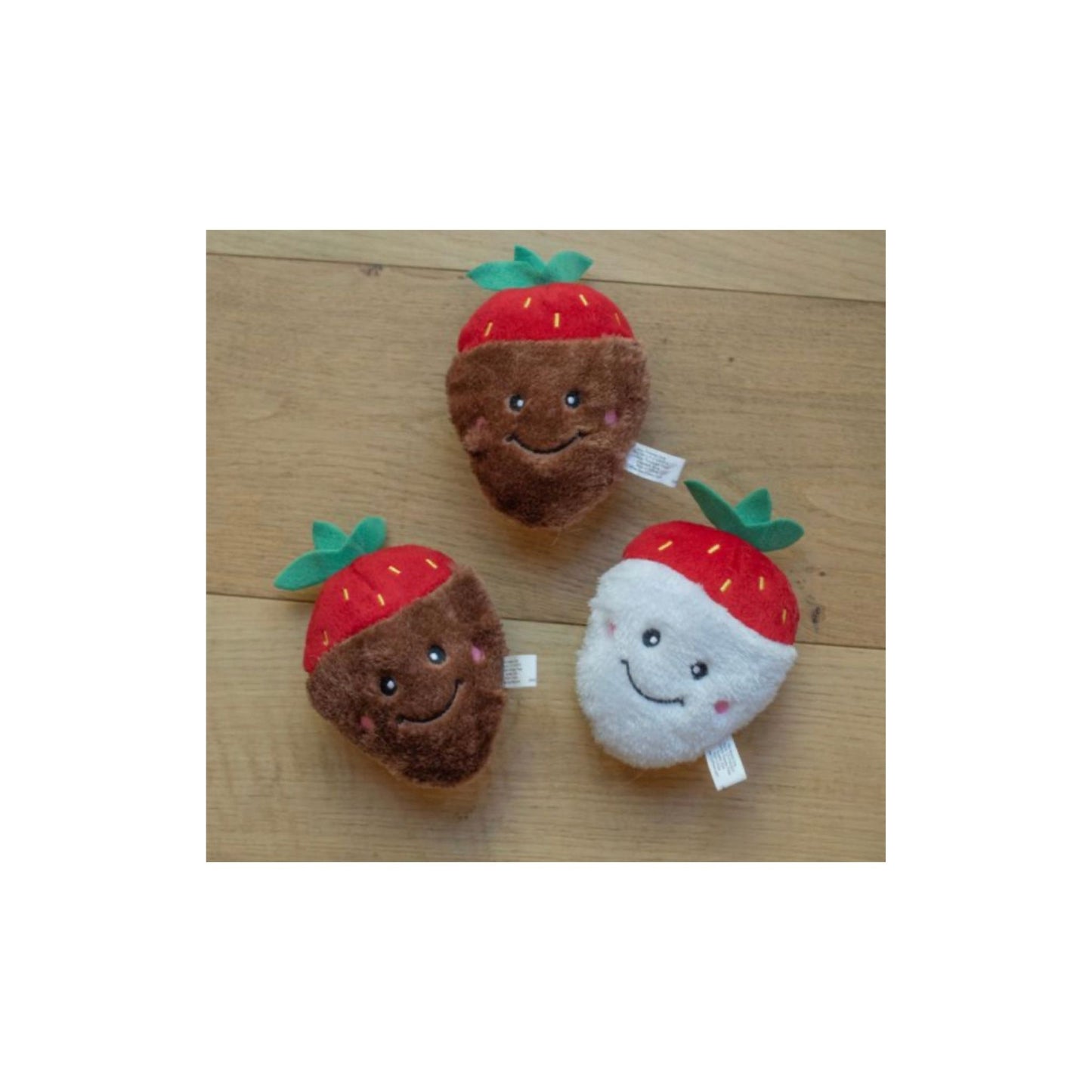Hondenspeelgoed - Zippy Paws - Miniz 3-pack Chocolate Covered Strawberries
