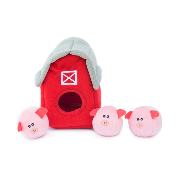 Hondenspeelgoed - ZippyPaws - Pig Barn with bubble Babies