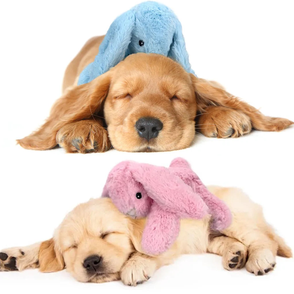 Hartslag hondenknuffel - Cozy Dog - groen, roze, blauw, grijs en bruin