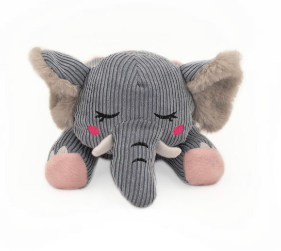 Stil hondenspeelgoed - Snooziez with Shhhqueaker – Zippy Paws - krokodil, beer, olifant en konijn
