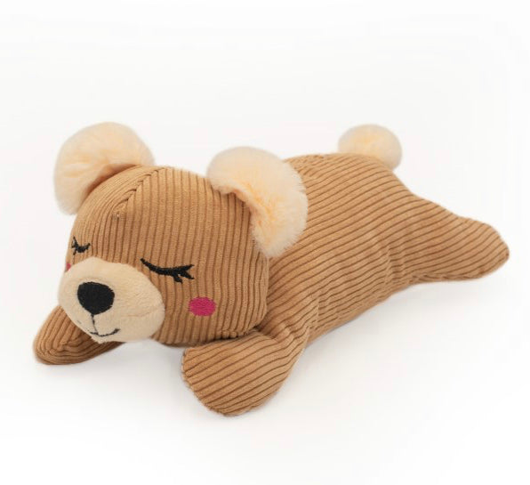 Stil hondenspeelgoed - Snooziez with Shhhqueaker – Zippy Paws - krokodil, beer, olifant en konijn